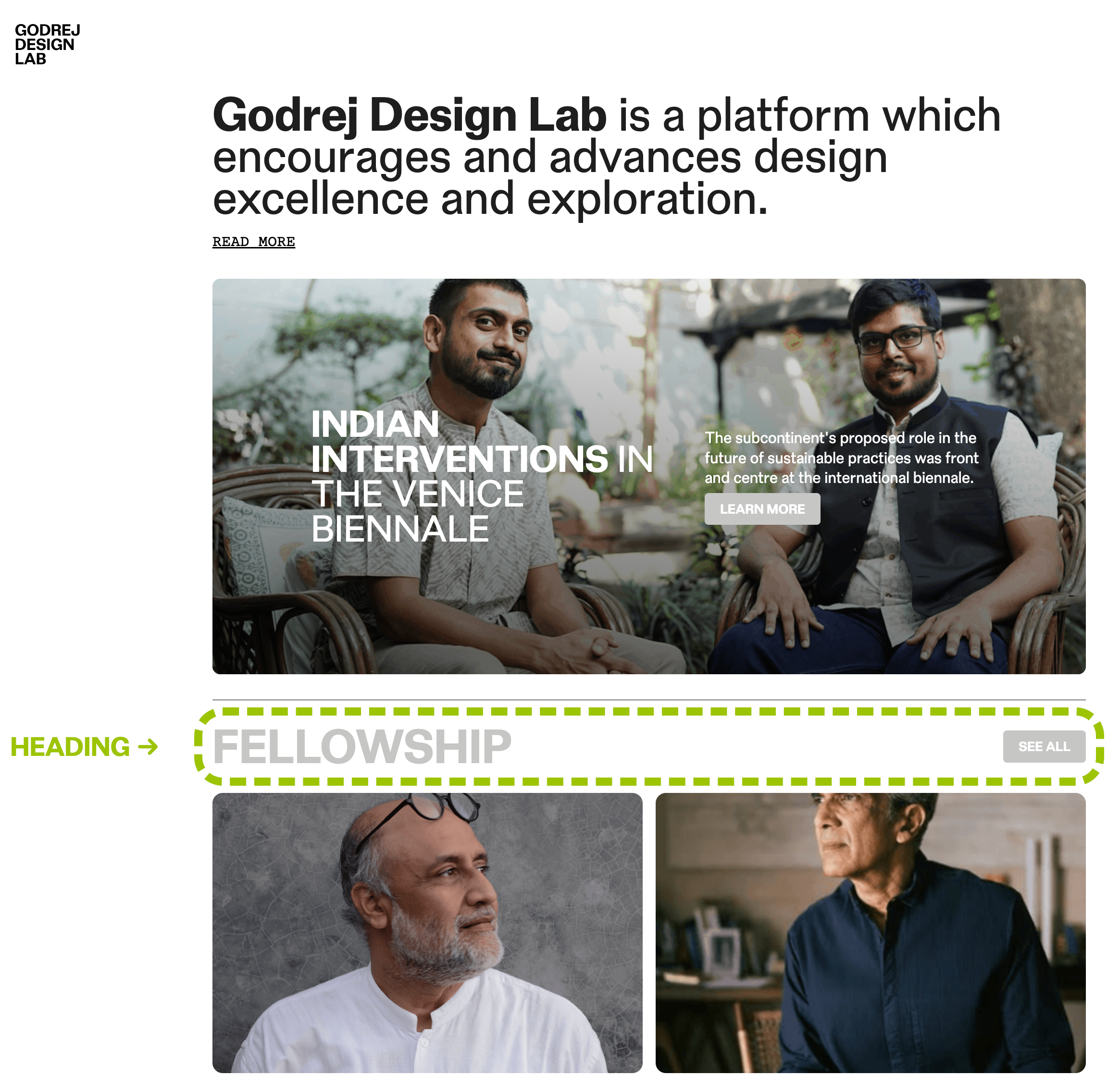 Another example of a heading block