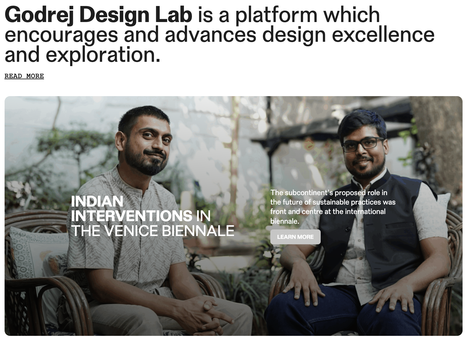 An example of the promo block