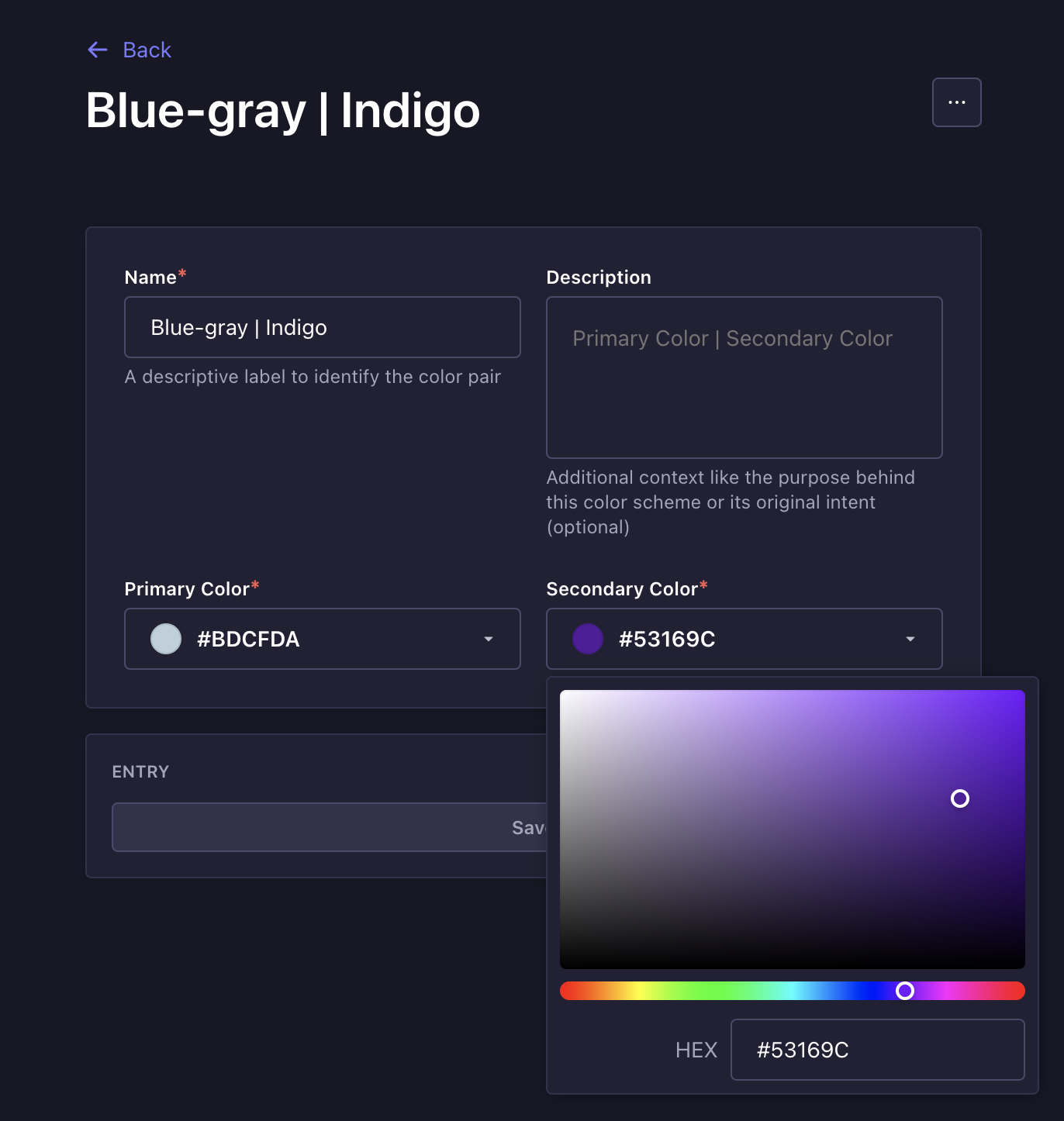 Color scheme field