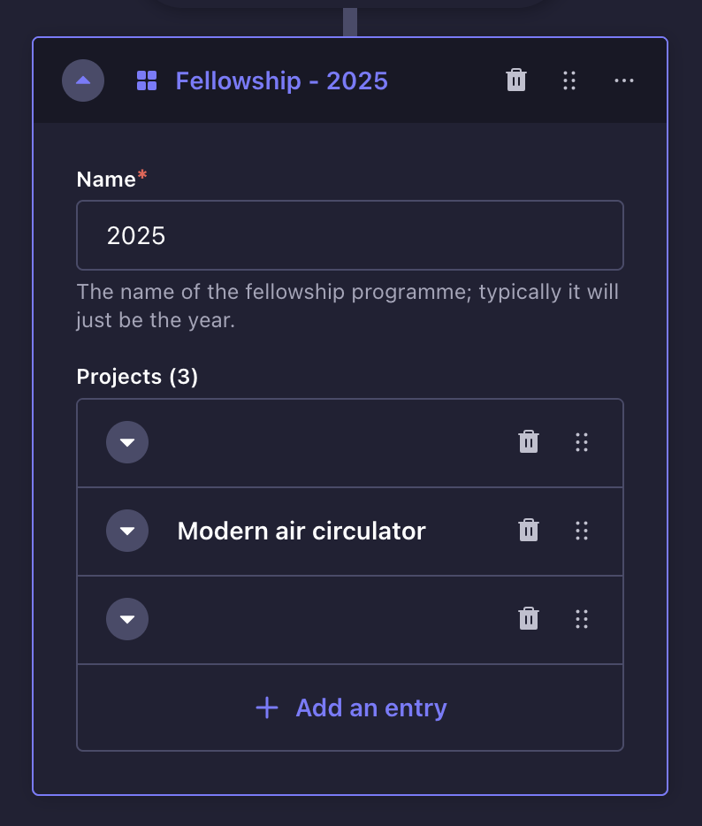 The first and last projects have no titles and hence it's unclear what's in them.