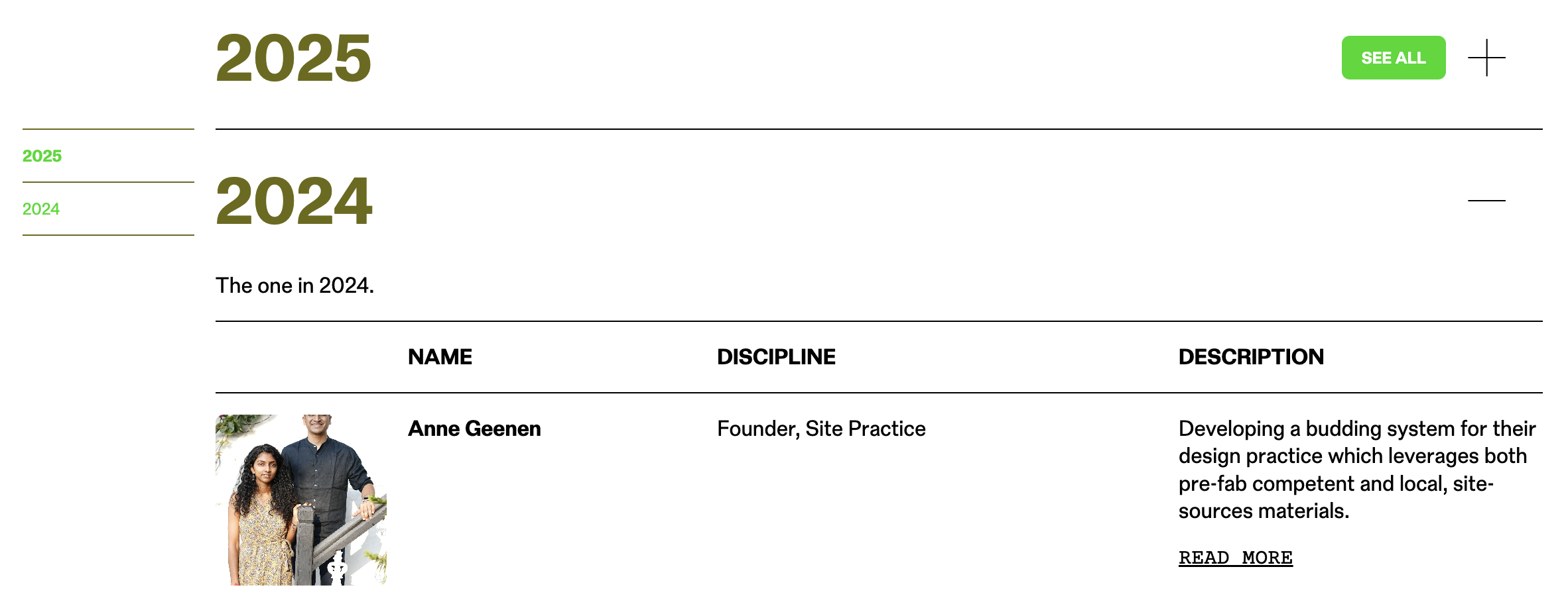 Collapsible sections (the +/- symbols are the toggles)